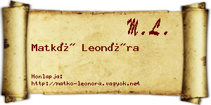 Matkó Leonóra névjegykártya